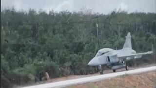 Jet Fighter Highway Takeoff Is Unreal! ???????? #Shorts #Military #Aviation