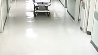 Nurse Thrown Back as Patient Floats