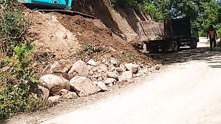 Road Widening in Hilly Areas Using Heavy Excavators