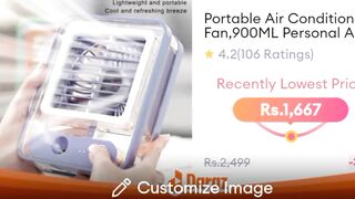 Portable Air Conditioner Fan,900ML Personal Air Conditioner