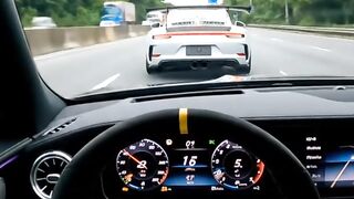 Driving luxury car highway