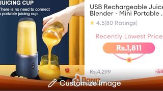 USB Rechargeable Juicer Blender - Mini Portable Personal Size