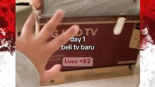 Day 1 beli TV baru ????✨