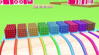 Learn Colors with 9 Street Vehicles and Assembly Monster Soccer Ball Wheels Pretend Play for Kids