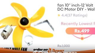 fan 10" inch-12 Volt DC Motor DIY - Wall mounted