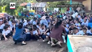 7.8 magnitude earthquake in the disrupts school flag ceremony