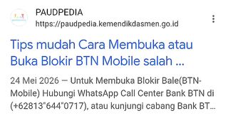 Buka blokir akun mobile bangking B.T.N salah PASSWORD