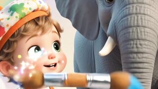Baby Mimo Paints the Blue Elephant! ????????