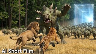 Simba and Shere Khan face the Mighty Orc Army | Rise of the Animals | AI Short Film