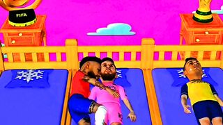 Messi, Neymar and Ronaldo on a bed: What's Happening?????????️#shorts#messi#ronaldo#neymar #footballfunny