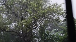 The rain is pouring