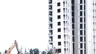Demolishing high rise building #civilwork #demolition