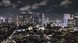 Modern City Skyline at Night