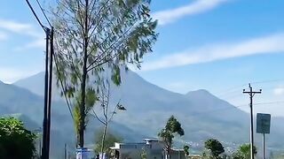 Mountain Road with Clear Blue Sky