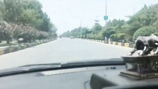On highway car drive