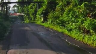 Quiet Village Road Leading to Mountain(1)
