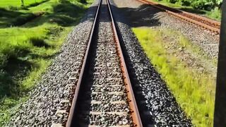 Railway Track Crossing Rural Landscape