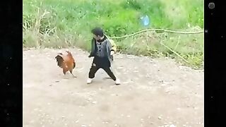 little kid vs chicken #short #shortvideo #shortvilar #comedy