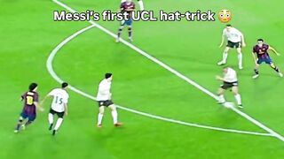 messi's first UCL hat-trick