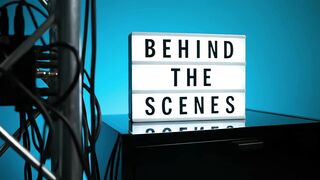 Behind the scenes cinematic lightbox sign for professional video production footage