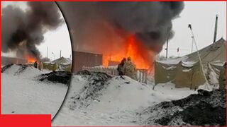Fire in Russian conscripts’ camp - tents burnt to ashes