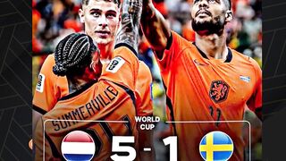 Belanda memasak Swedia dengan skor 5-1