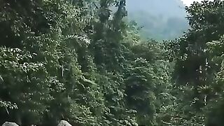 A beautiful nature hiking scenery