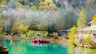 Blausee, Switzerland ???????? #travel #lake #mountains #nature #beautiful [1080p]