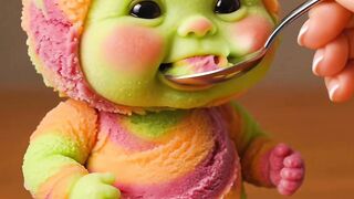 Rainbow sherbert Eating