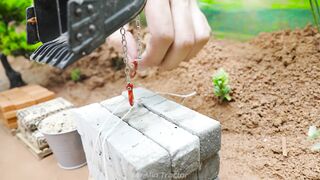 Building a Mini Pig Farm Above a Koi Pond part 11 #viral #fyp #DIY