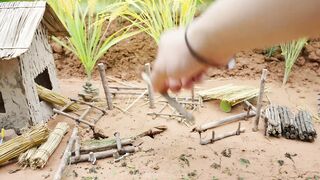Building a Mini Pig Farm Above a Koi Pond part 51 #viral #fyp #DIY