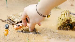 Building a Mini Pig Farm Above a Koi Pond part 8 #viral #fyp #DIY