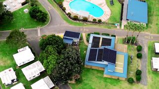 4K Computer Monitor - aerial view of coastal campground resort | Trending HD Video