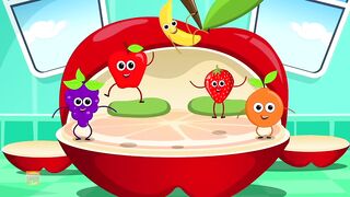Preschool songs _ 5 little fruits learning #school #baby #shorts