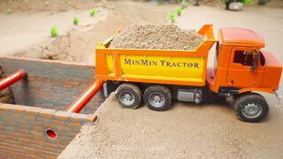 Mini Tractor Science Project Builds a Strong Concrete part 11 #viral