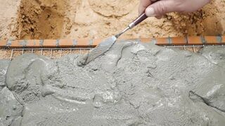 Mini Tractor Science Project Builds a Strong Concrete part 17 #viral
