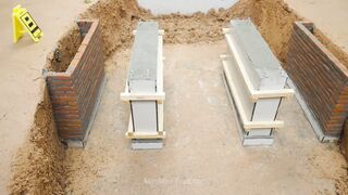 Mini Tractor Science Project Builds a Strong Concrete part 44 #viral