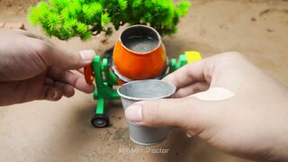 Mini Tractor Science Project Builds a Strong Concrete part 5 #viral