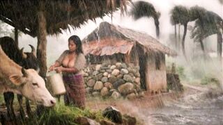 Real Nepali Mountain Village Durning The Heavy Rainy Day | Himalayan VillageDocumentary Video