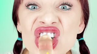 ASMR Clear Jelly Candies, Banana, Lips