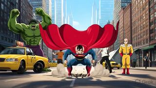 SUPERMAN vs HULK vs SAITAMA - Epic 5 Minute Full Fight Animation NYC! ????
