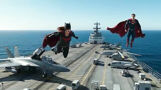 Batwoman vs Superman: Epic 5-Minute Battle on USS Abraham Lincoln Aircraft Carrier Deck!