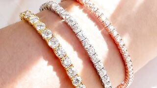 Smyoue 18k Gold Plated Moissanite Tennis Bracelet for Women