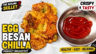 Egg Besan Chilla Recipe | High Protein Breakfast | Crispy Egg Besan Cheela