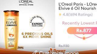 #L'Oreal Paris - LOreal Elvive 6 Oil Nourish Shampoo 360 ML For Dull & Dry Hair