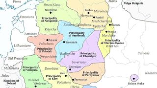 Map of Kievan Rus. Peta Rus Kiev. Kievan Rus Map