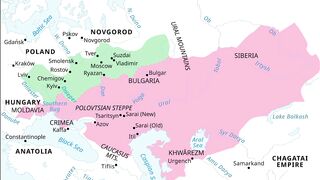 Map of Golden Horde. Peta Gerombolan Emas. Golden Horde Map