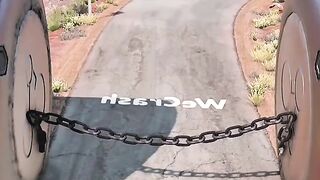???? Van vs Giant Steel Chain Test – The Impact Is Insane! ????⛓️ #Shorts