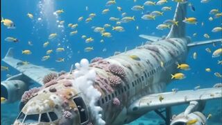 Giant Sunken Airplane Under the Ocean!