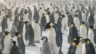 How penguins feed their babies in Antarctic cold atmosphere?